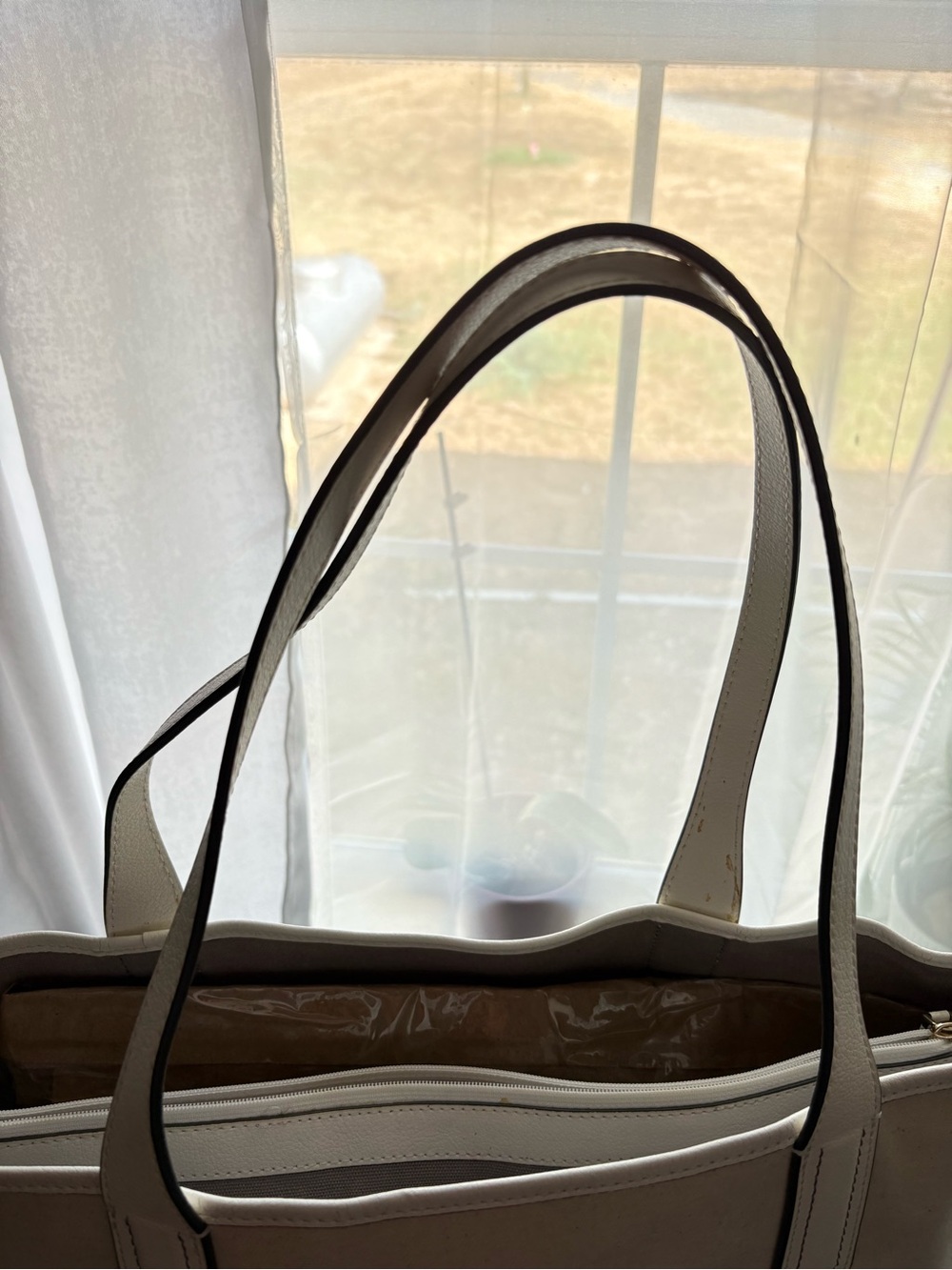 kate spade NY Ash Street Logo Beige Canvas Tote Bag - Picture 4 of 8